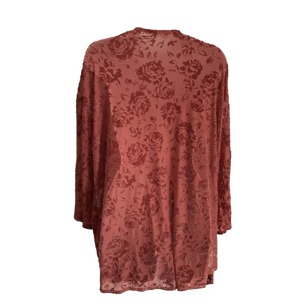 Thyme & Honey Open Front Cardigan Size L Pink Flo… - image 5